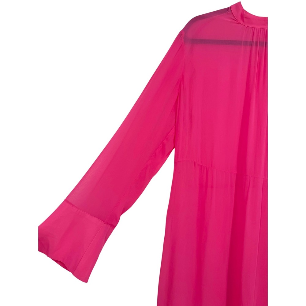 NWT Anthropologie Womens Long Sleeve Sheer Tunic Dress Pink Bell Sleeve Size XL - Picture 10 of 12